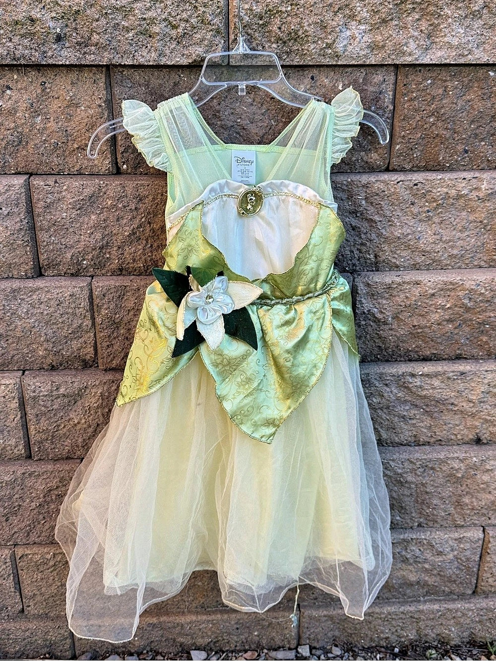 Disney Store Tatiana  Formal Fairy Dress in Green & Yellow small vintage rare